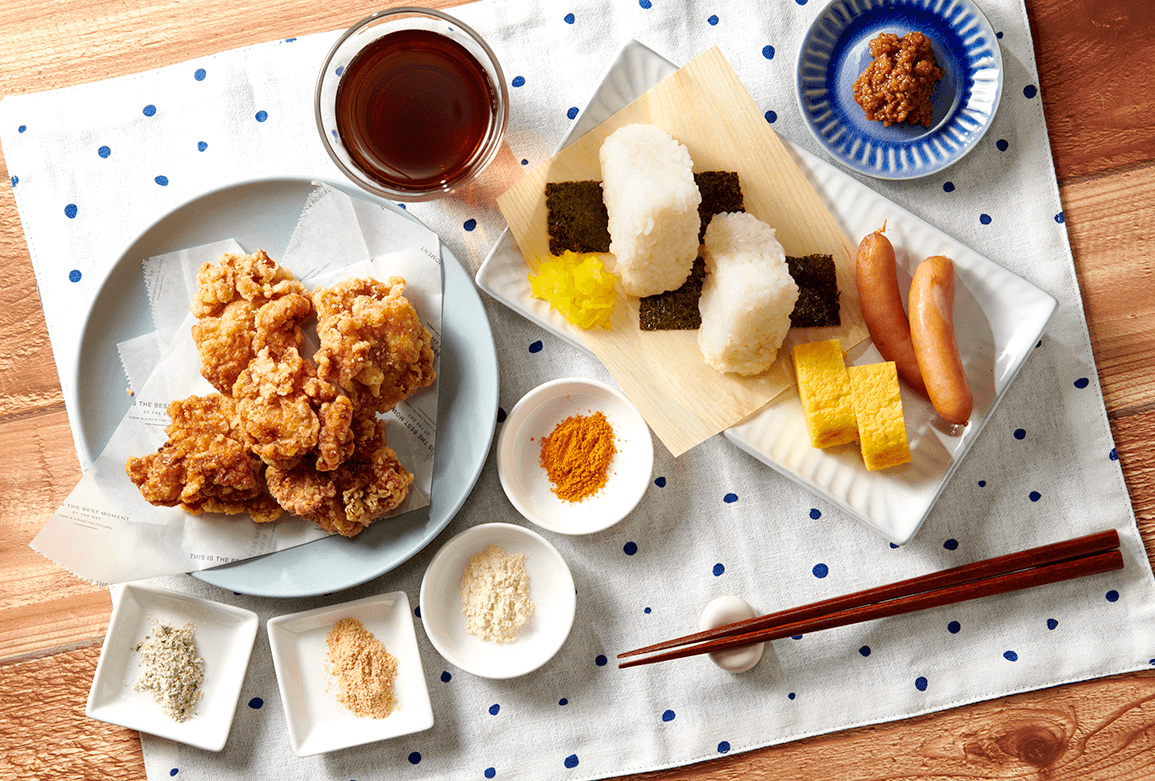 おにぎり定食写真